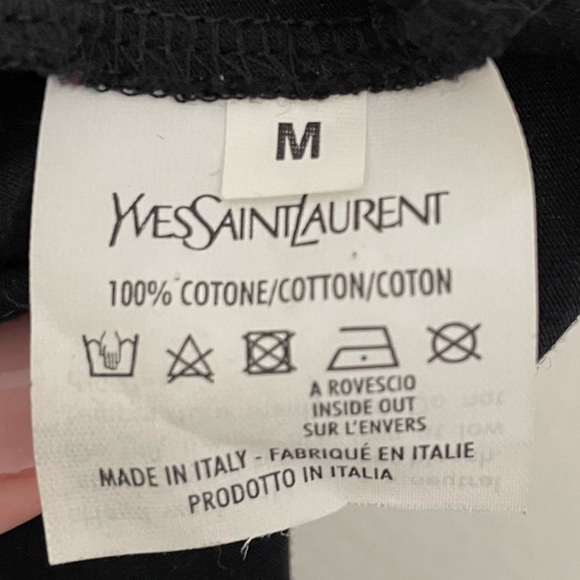 Authentic Yves Saint Laurent Black Graphic T-Shirt - Picture 3 of 3